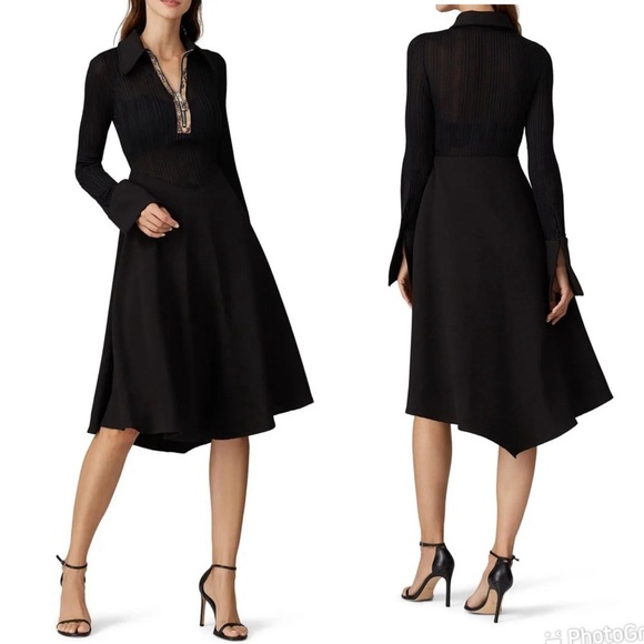 ELLERY Calabasas Zip Up Panel Black Dress - Picture 1 of 10